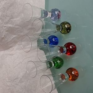 Shot glasses colored bottom